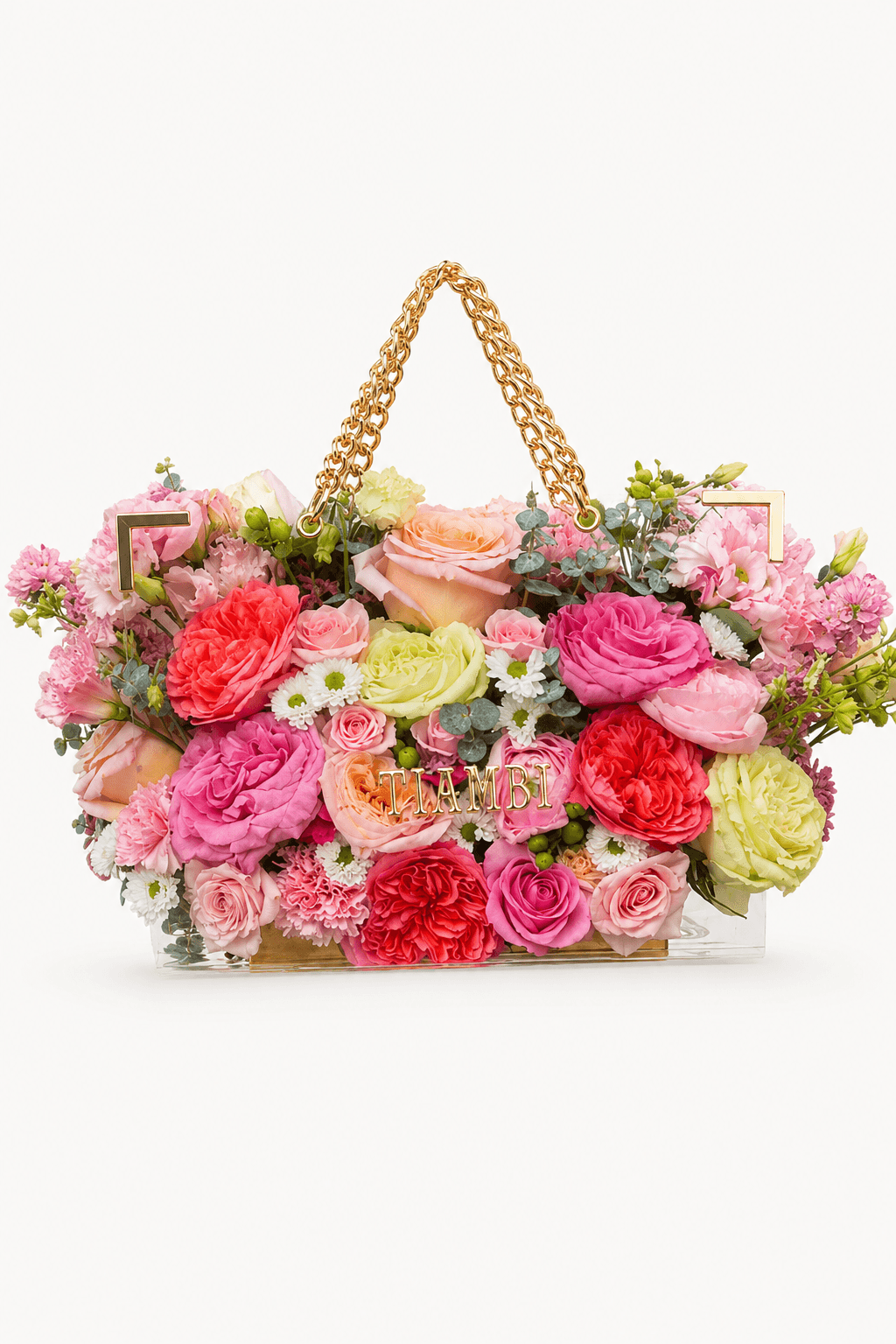 The Afuvai Purse — Gold Chain — Signature floral arrangement by Afuvai Floral Society