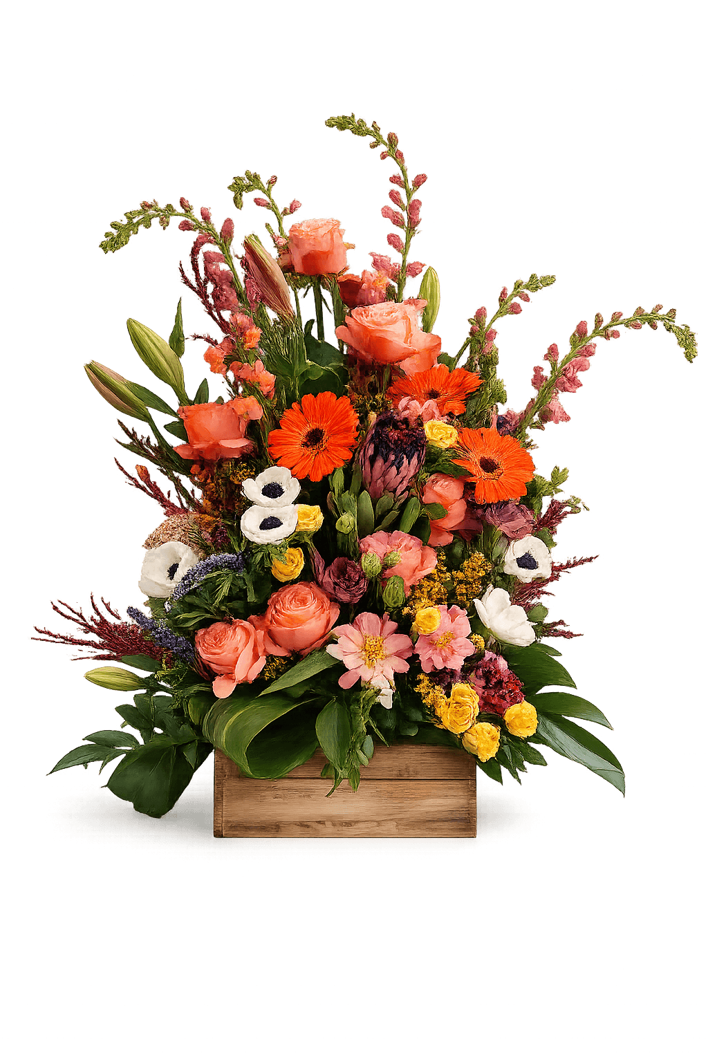 Harvest Basket — Birthday floral arrangement by Afuvai Floral Society